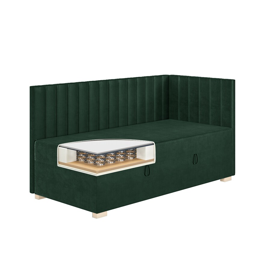 Mesonica Łóżko Snugi, linie zielone, 90x200, Prawostronne