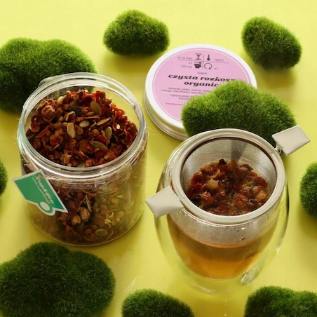 Herbata owocowa CZYSTA ROZKOSZ ORGANIC o smaku pomarańczy z gujawą PREMIUM - herbata liściasta sypana mieszanka napar susz - gotowa na prezent upominek