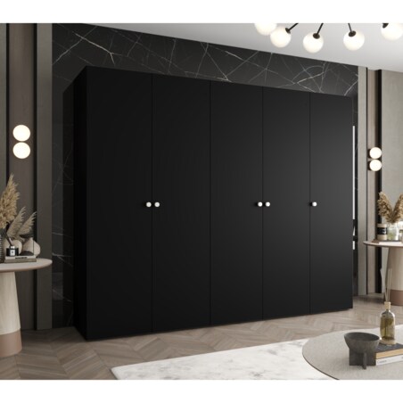 Szafa uchylna otwierana PARMA 1 250 wys. 202 cm Czarny + u. Srebrny