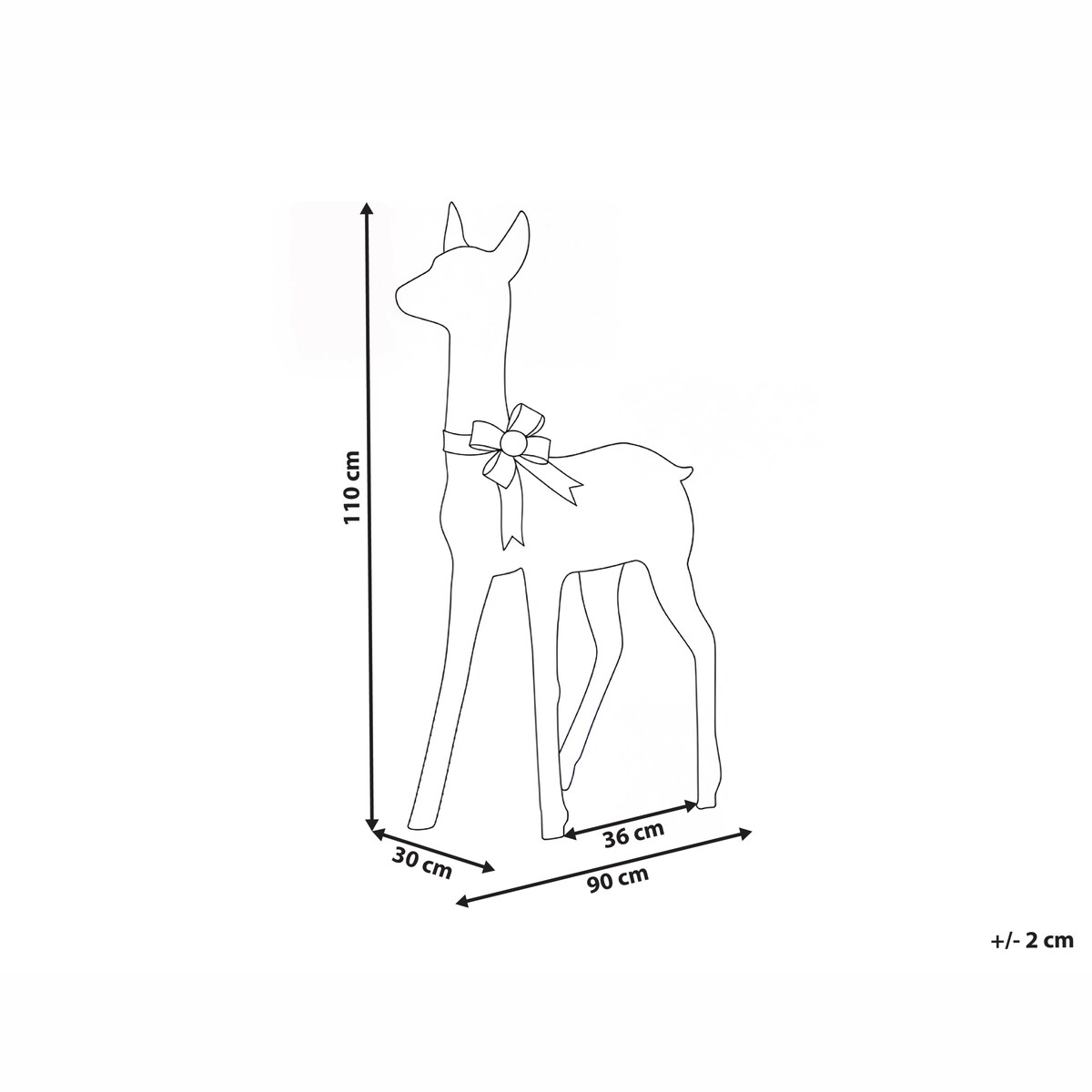 Dekoracja ogrodowa LED AURENNE Jelonek 110 cm Biały