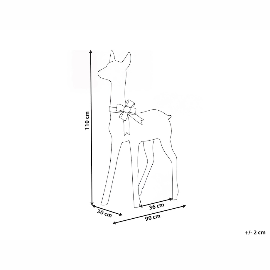 Dekoracja ogrodowa LED AURENNE Jelonek 110 cm Biały