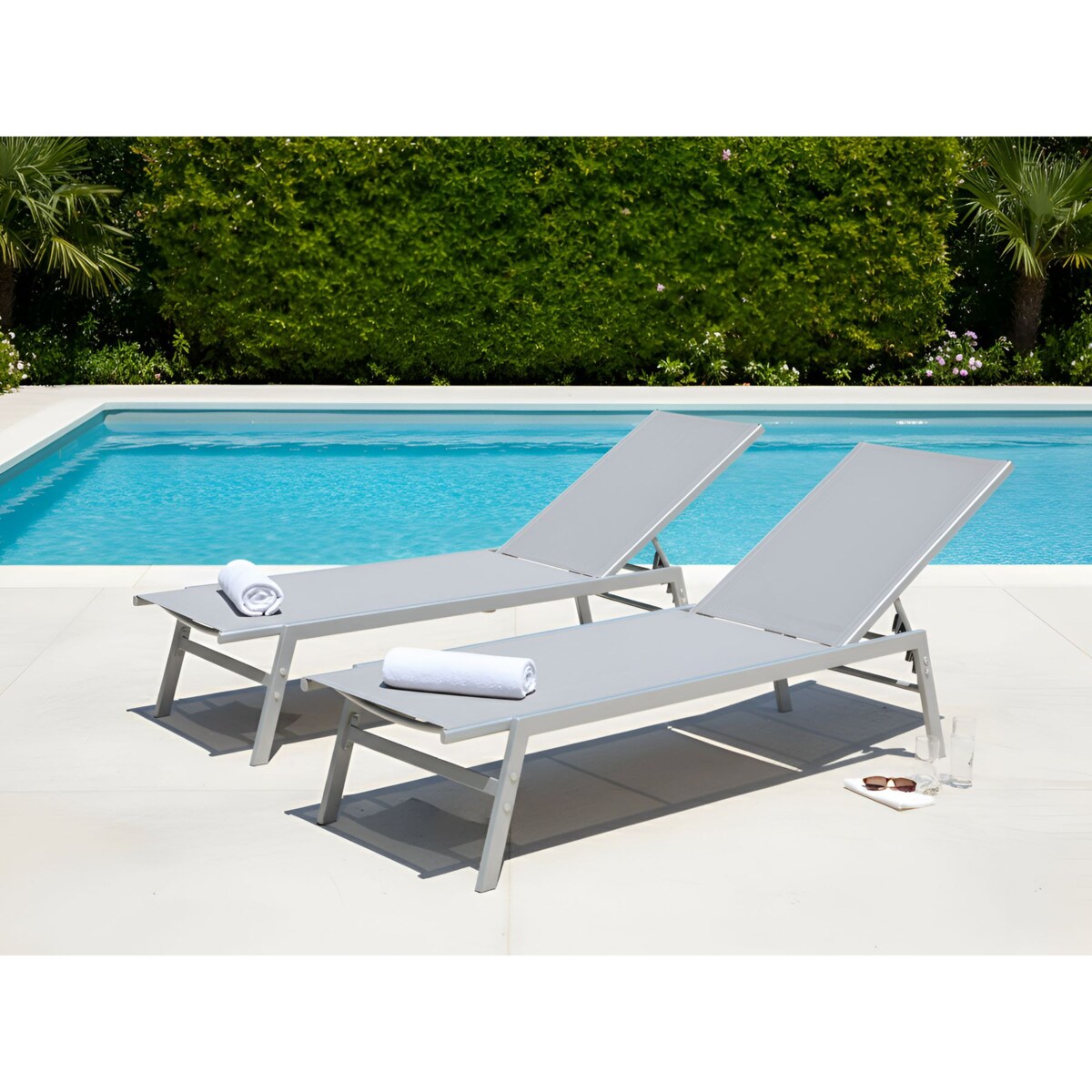 Leżak ogrodowy NOLI Rozkładany Metal Szary