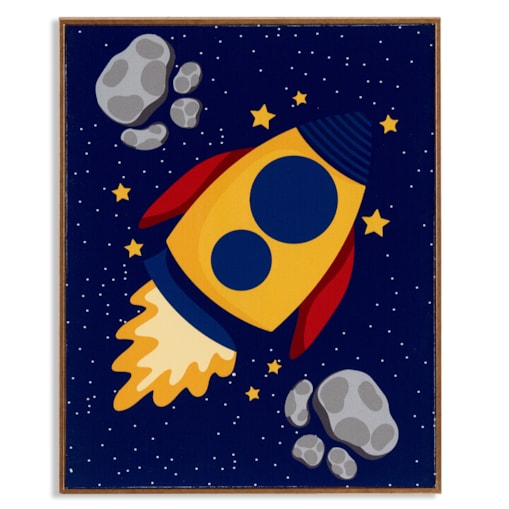 Plakat w ramce kosmos PLANET, 40 x 50 cm, bawełna, motyw rakieta