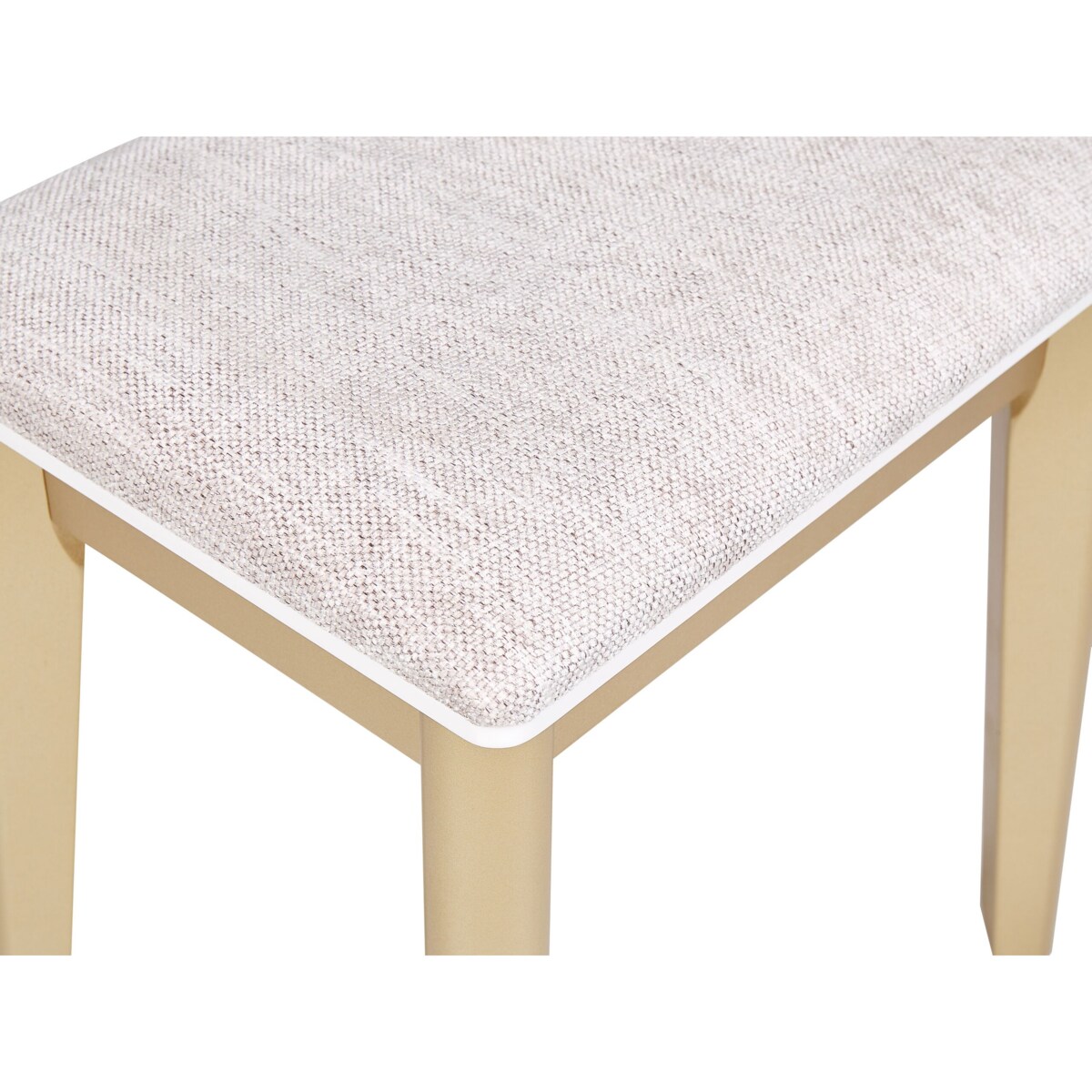 Toaletka 3 szuflady lustro LED ze stołkiem biało-złota ROSEY