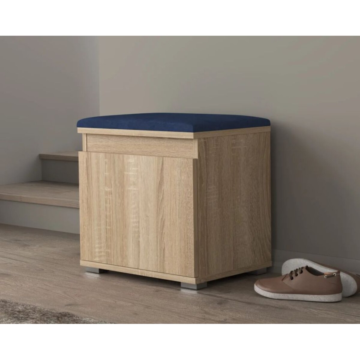 Szafka na buty z siedziskiem SINGAPUR 50 dąb sonoma/granatowy