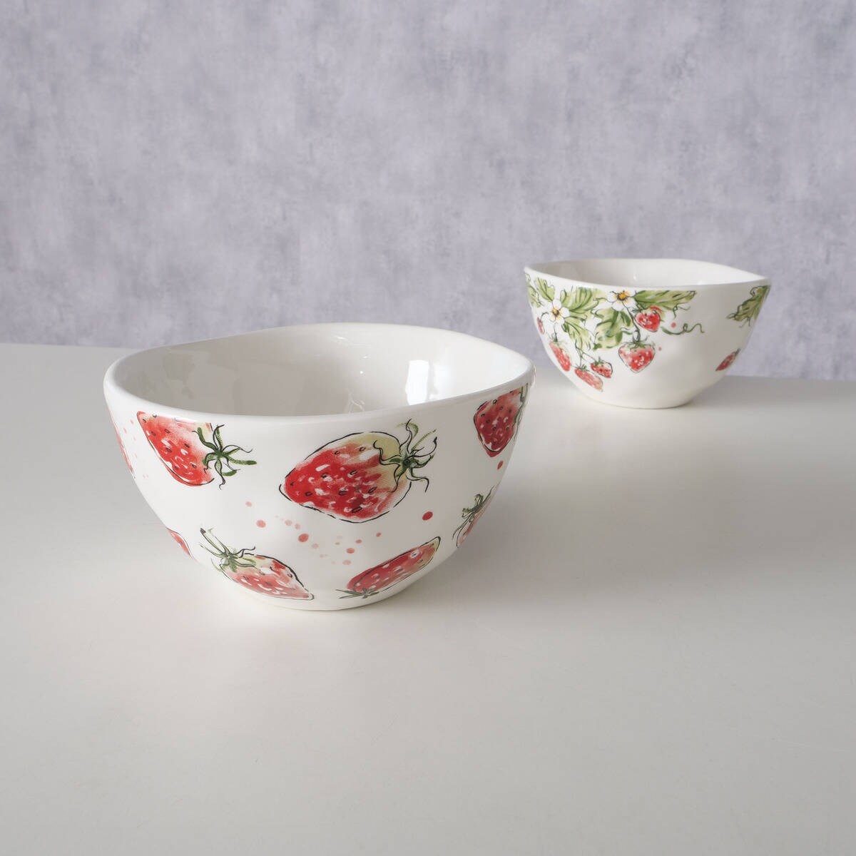 Miska ceramiczna do zupy STRAWBERRY, wzór truskawek, 540 ml