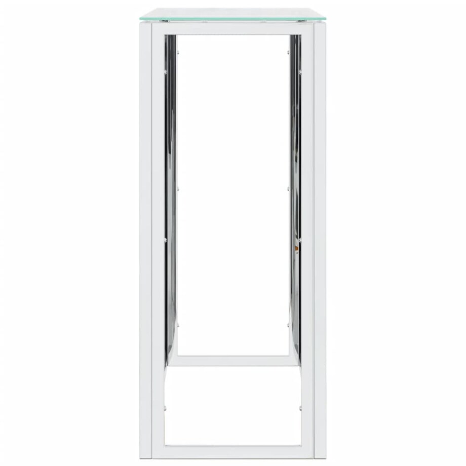vidaXL Stolik konsolowy, 110x30x70 cm, stal nierdzewna i szkło