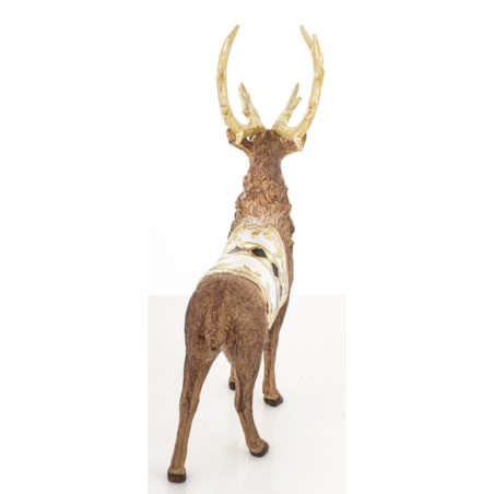 Figurka - stojący jeleń 35x9x21 cm OLEN-4 z białą derką w romby