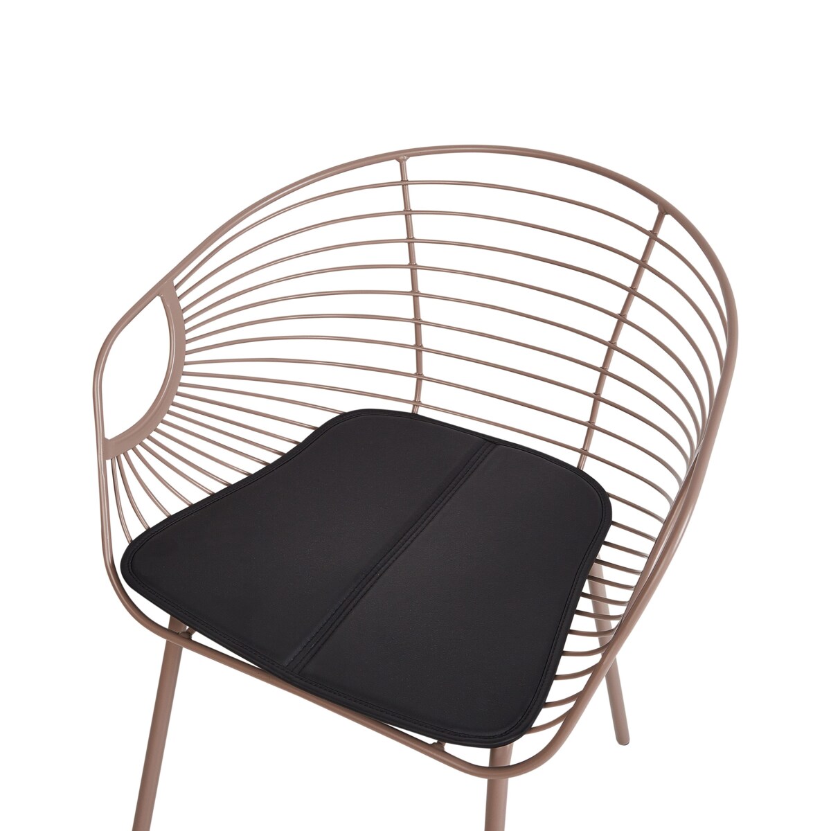 Zestaw 2 metalowych krzeseł do jadalni beżowy HOBACK