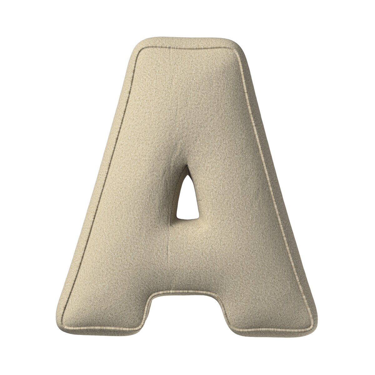 Poduszka literka A, jasny beż, 30x40cm, Boucle