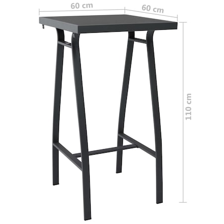 vidaXL 5-cz. zestaw mebli barowych do ogrodu, czarno-szary