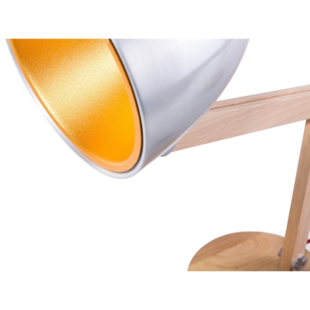 Lampka biurkowa regulowana drewniana srebrna VELEKA