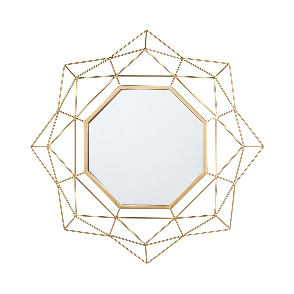 Metalowe lustro ścienne ø 60 cm złote HILLION