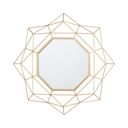 Metalowe lustro ścienne ø 60 cm złote HILLION