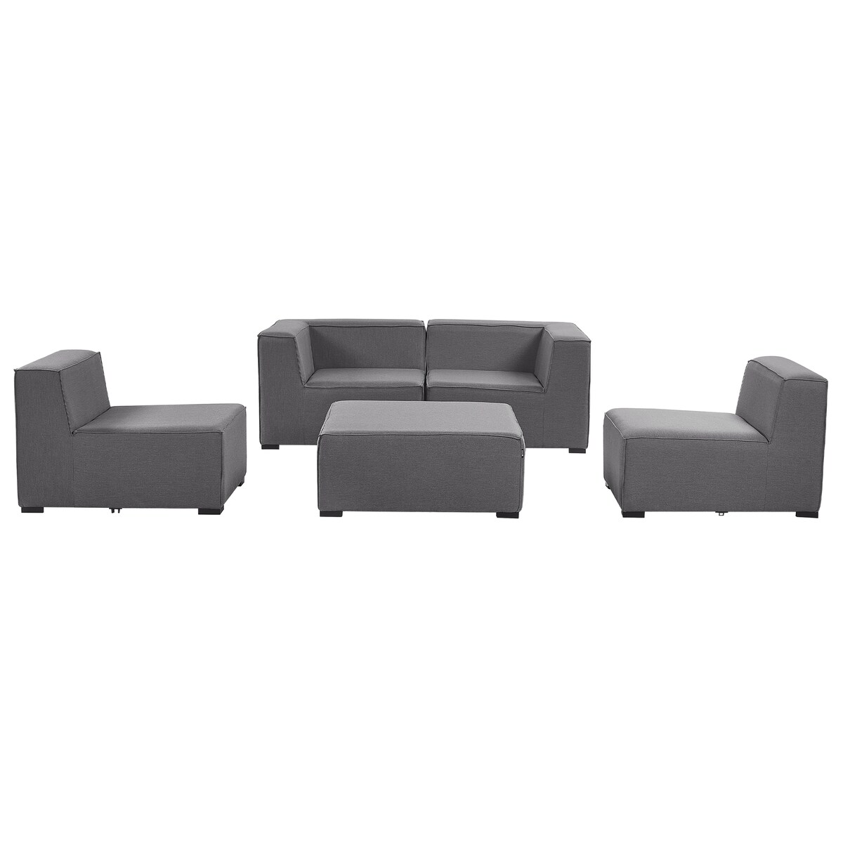 Sofa ogrodowa z otomaną dla 4 osób AREZZO Szary Modułowy