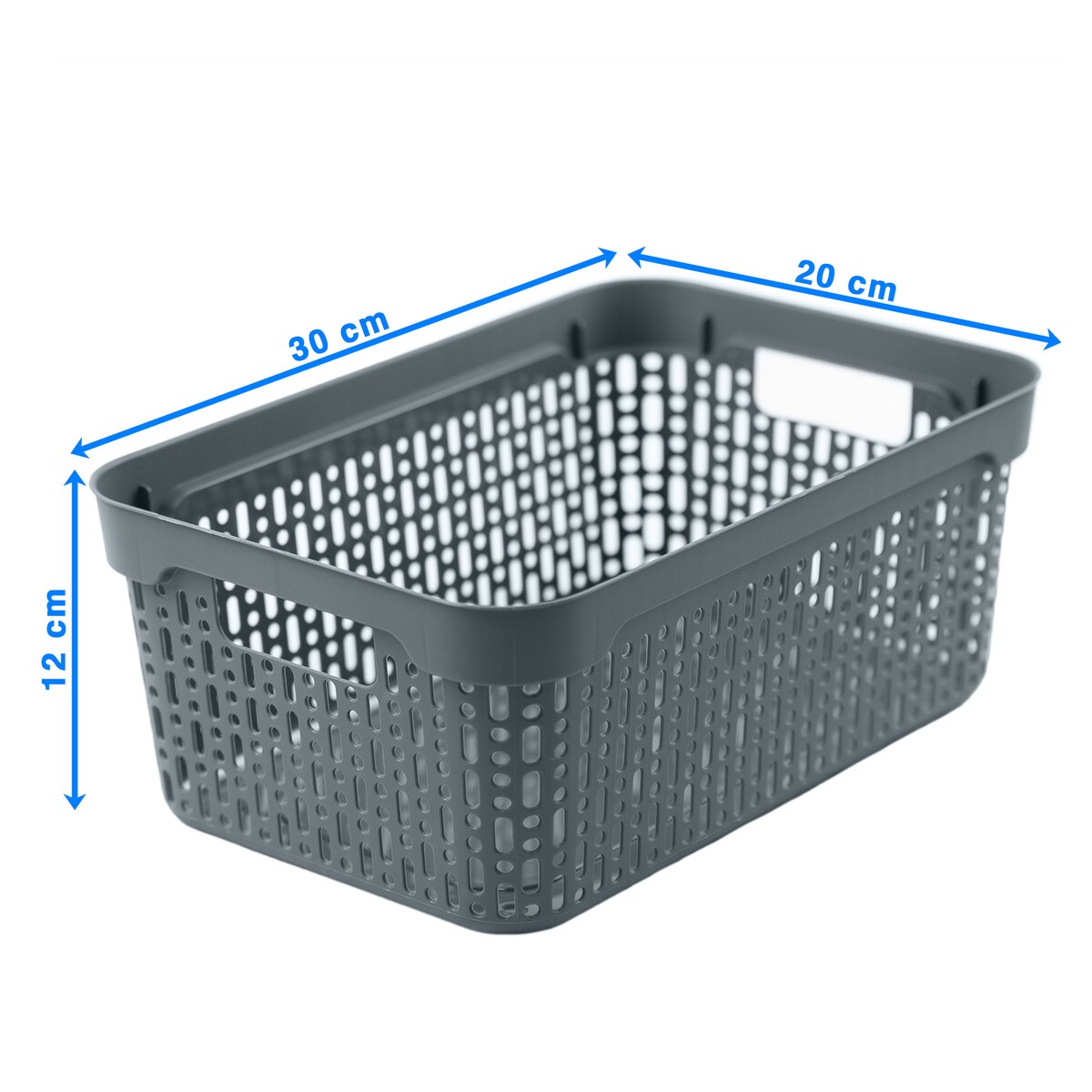 Koszyk Koszyczek Ażurowy L Plastikowy Na Kosmetyki Do Łazienki Pojemnik Z Pokrywką Zamykany Z Dziurkami Szary