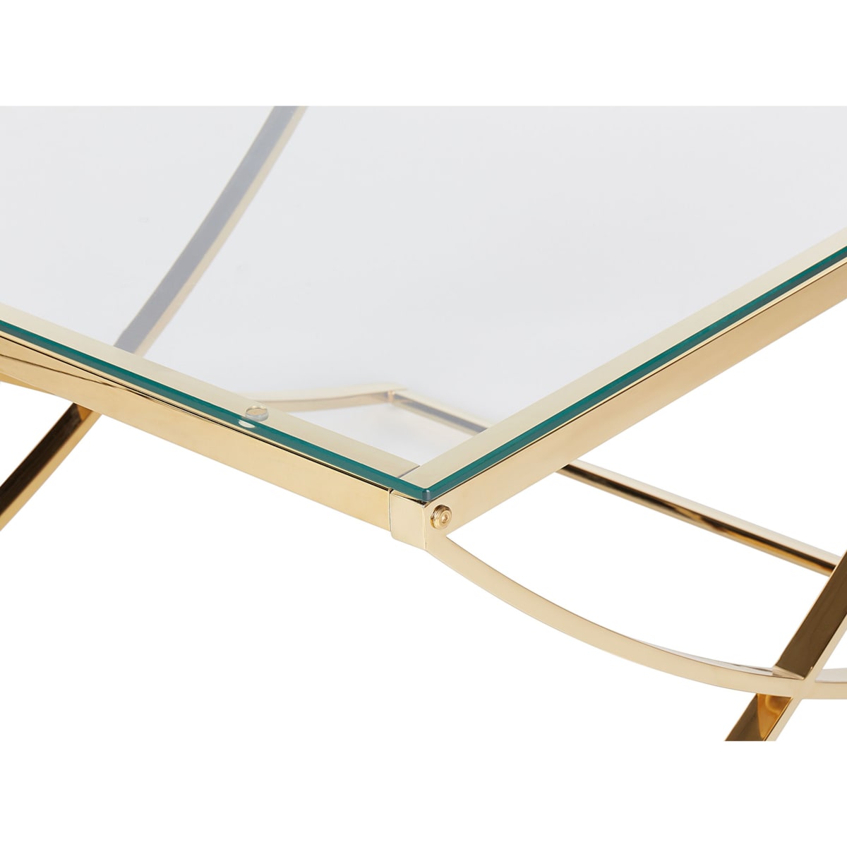 Stolik kawowy RINGGOLD Szkło hartowane Złoty