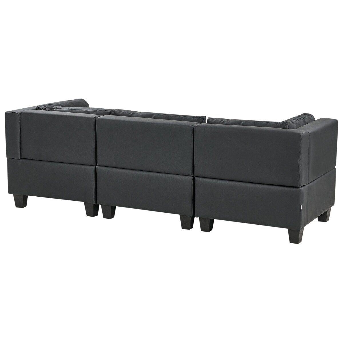 Sofa modułowa 3-osobowa ekoskóra czarna UNSTAD