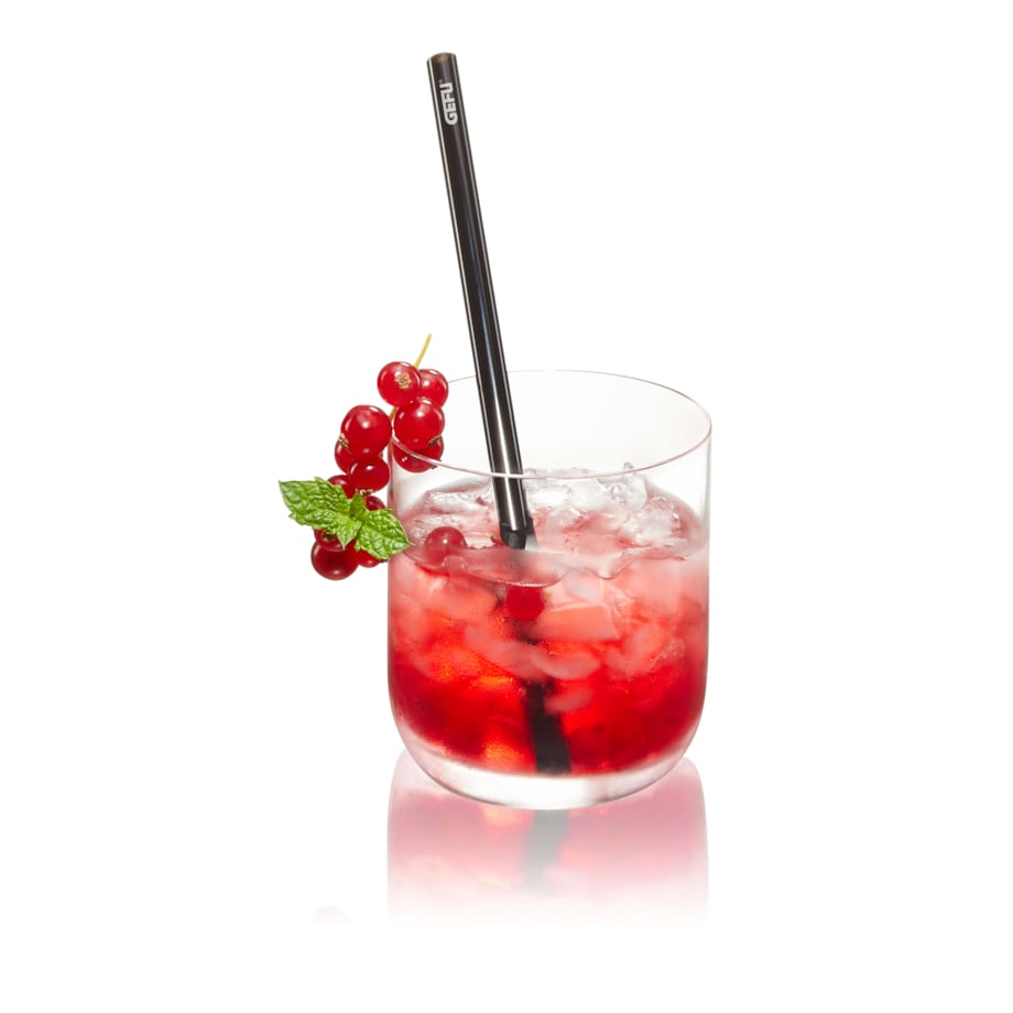 Zestaw 4 czarnych szklanych słomek FUTURE 18 cm