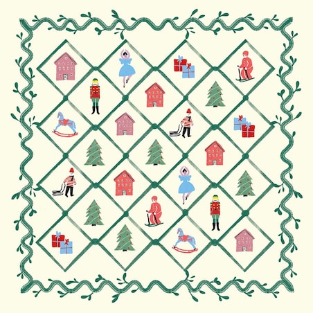 Poduszka świąteczna - Retro wieniec 45x45 cm