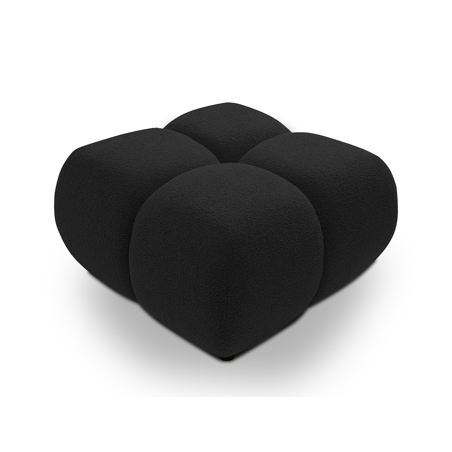 Pufa poczwórna PALIA - III bouclé 43,5x72x72 czarna