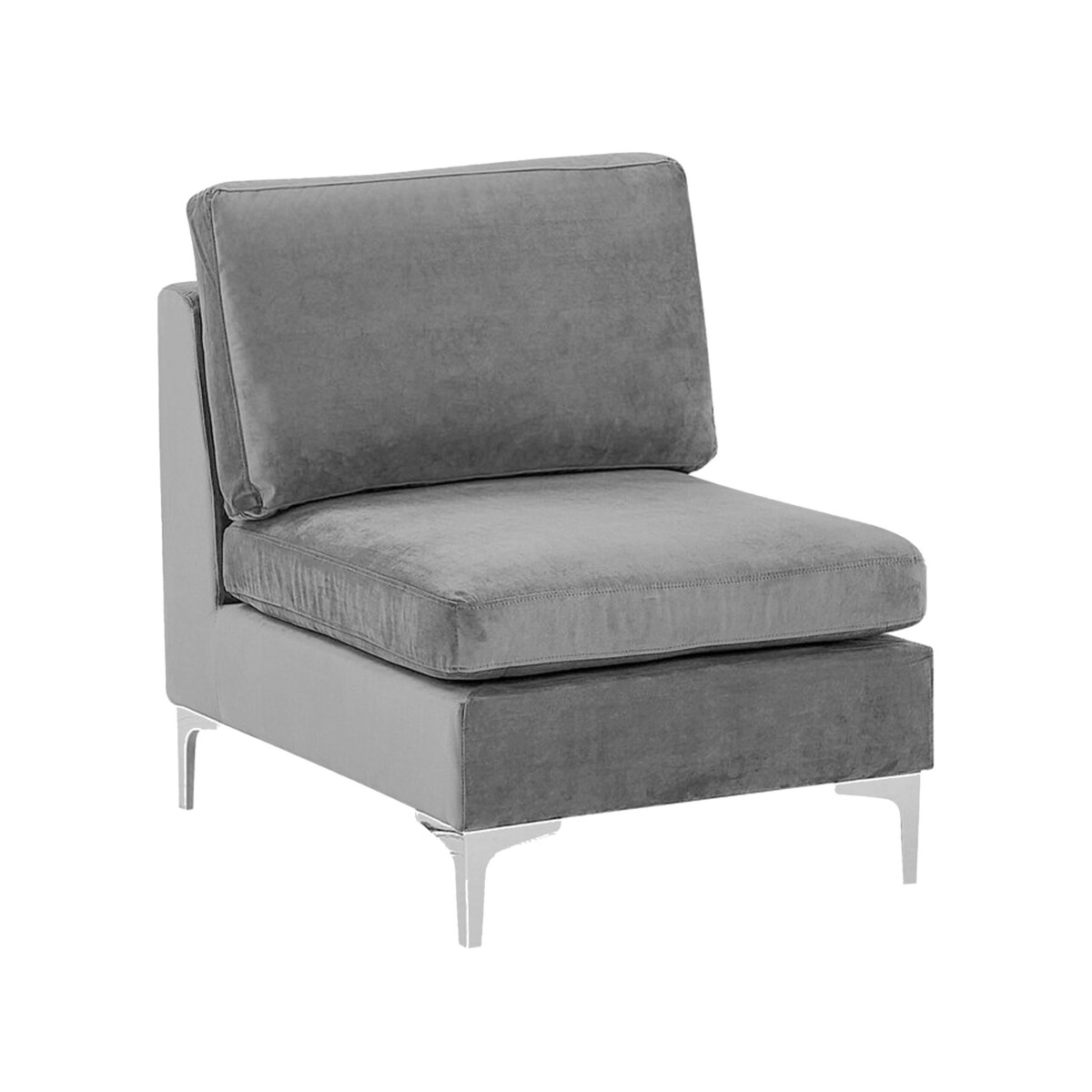 Sofa narożna z otomaną EVJA Welur Szary Prawostronny