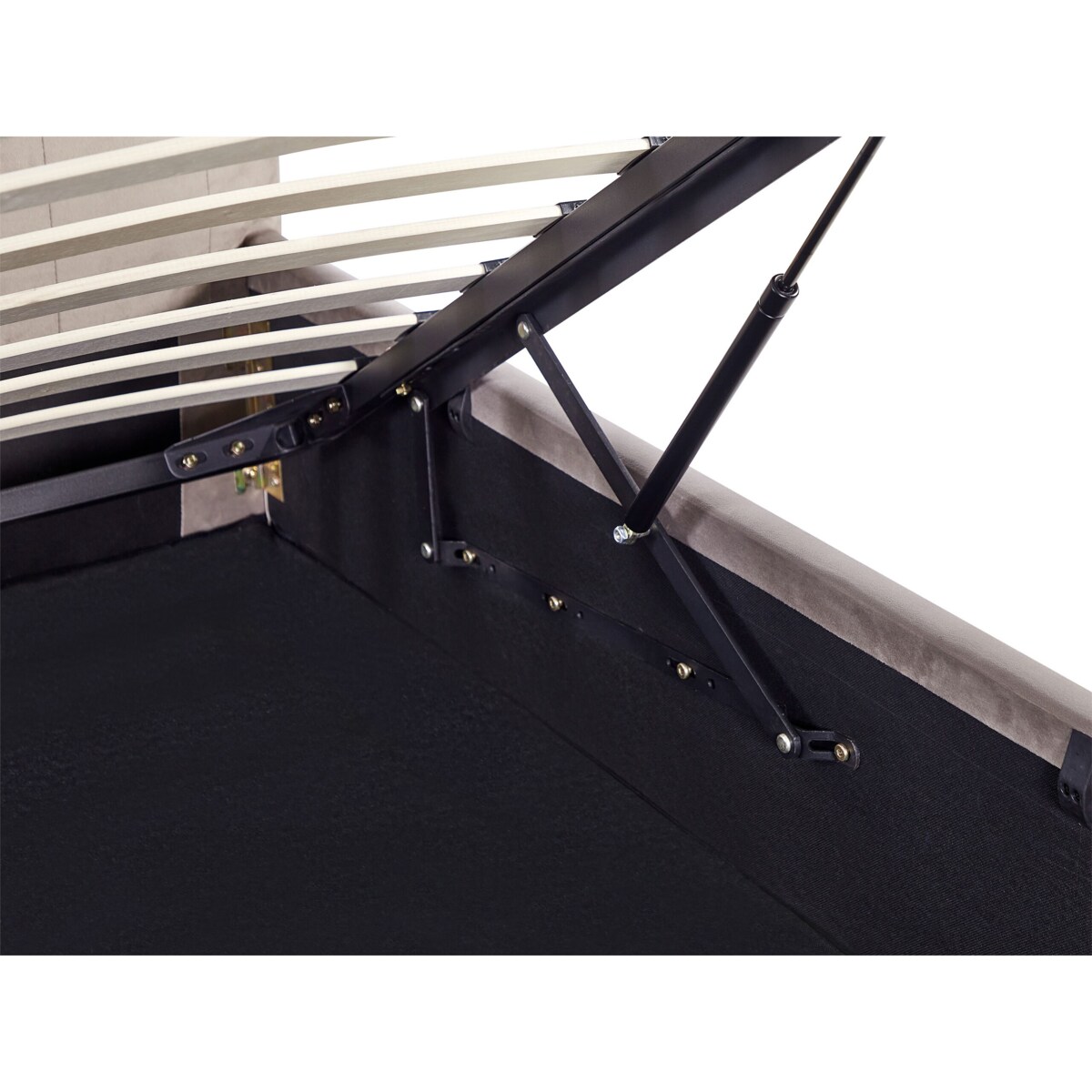 Łóżko z pojemnikiem welurowe 180 x 200 cm beżowoszare AMIENS