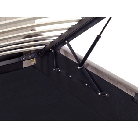 Łóżko z pojemnikiem welurowe 180 x 200 cm beżowoszare AMIENS