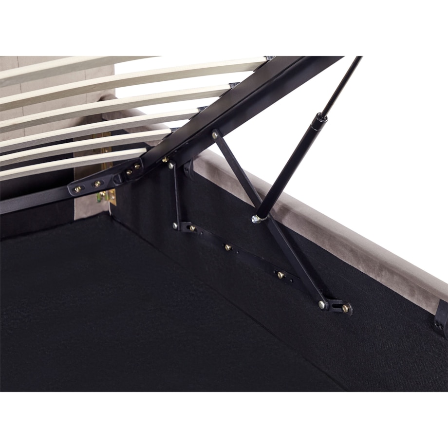 Łóżko z pojemnikiem welurowe 180 x 200 cm beżowoszare AMIENS