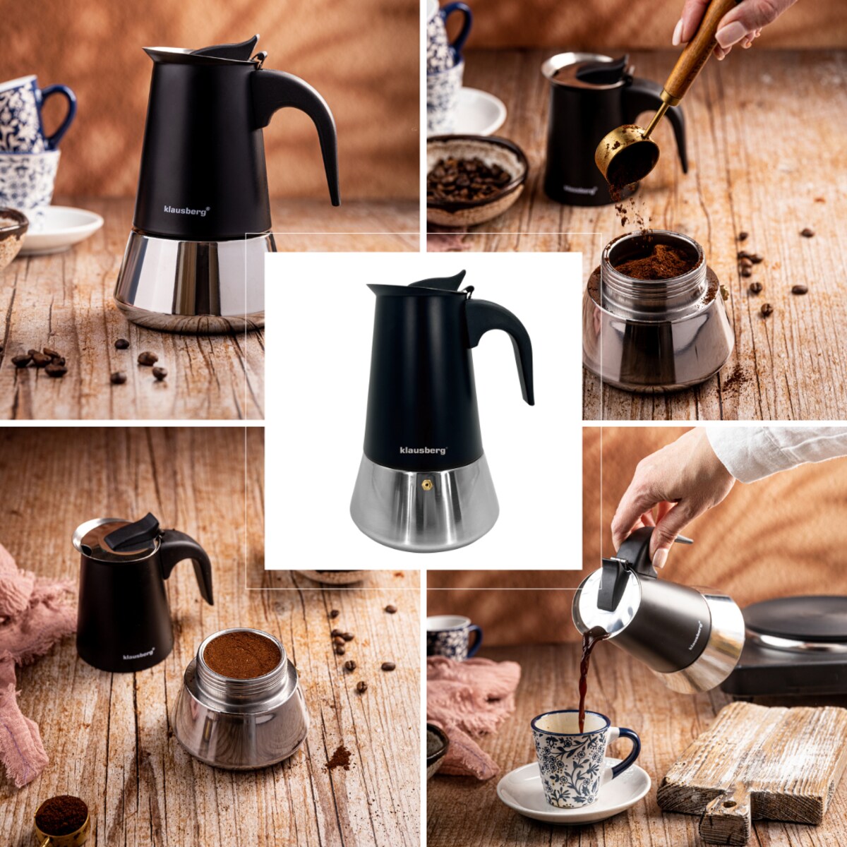 Kawiarka espresso kafeterka ciśnieniowa KLAUSBERG 300ml 6 filiżanki