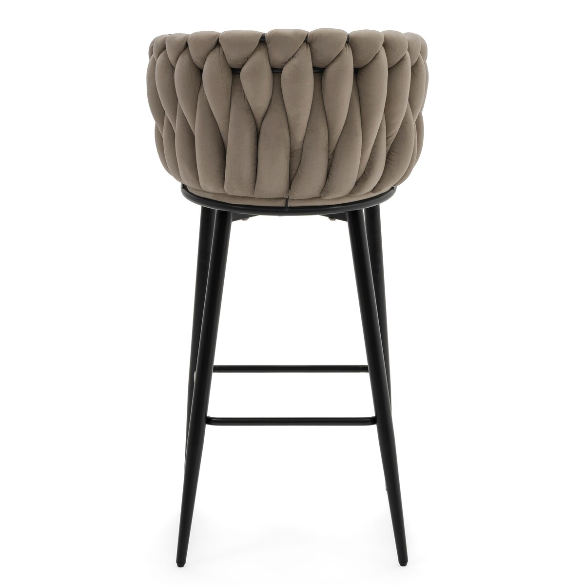 Hoker tapicerowany welurowy pleciony do salonu jadalni barowy glamour LATINA