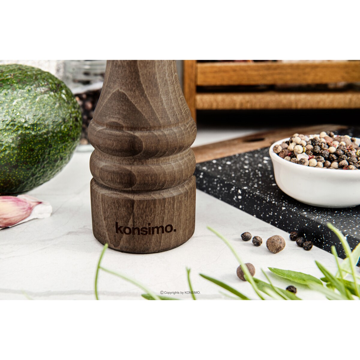 Konsimo MILOS Zestaw młynków 18 cm, 2 szt. orzech olejowany, orzech