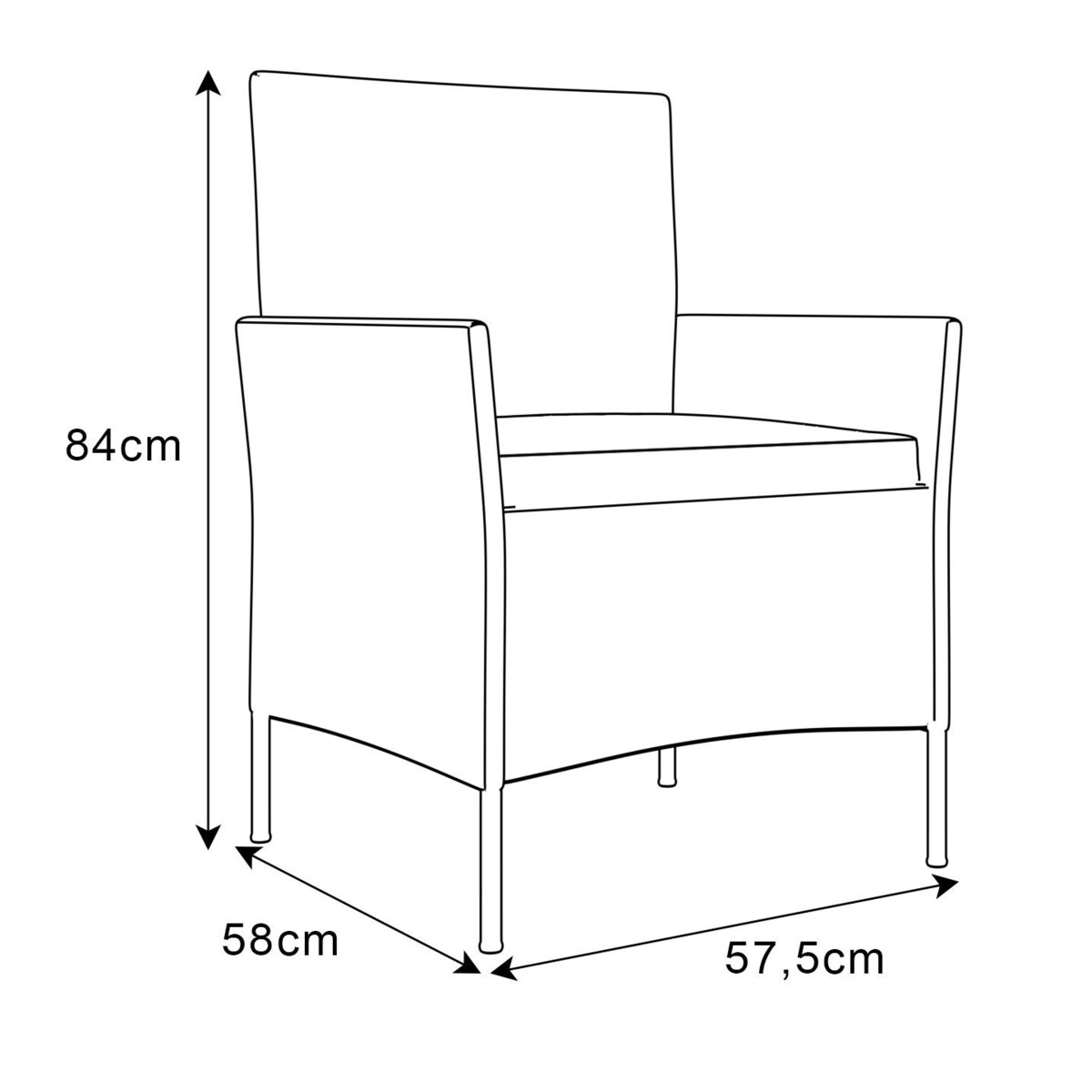 Zestaw mebli rattanowych PERGOLA szary