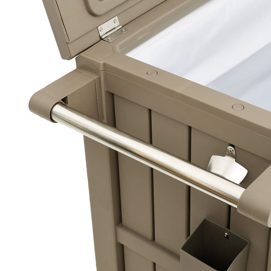 vidaXL Wózek kelnerski 3-w-1, jasnobrązowy, polipropylen