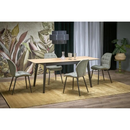 Stół rozkładany GULIAN 140(180)x80 dąb wotan/czarny