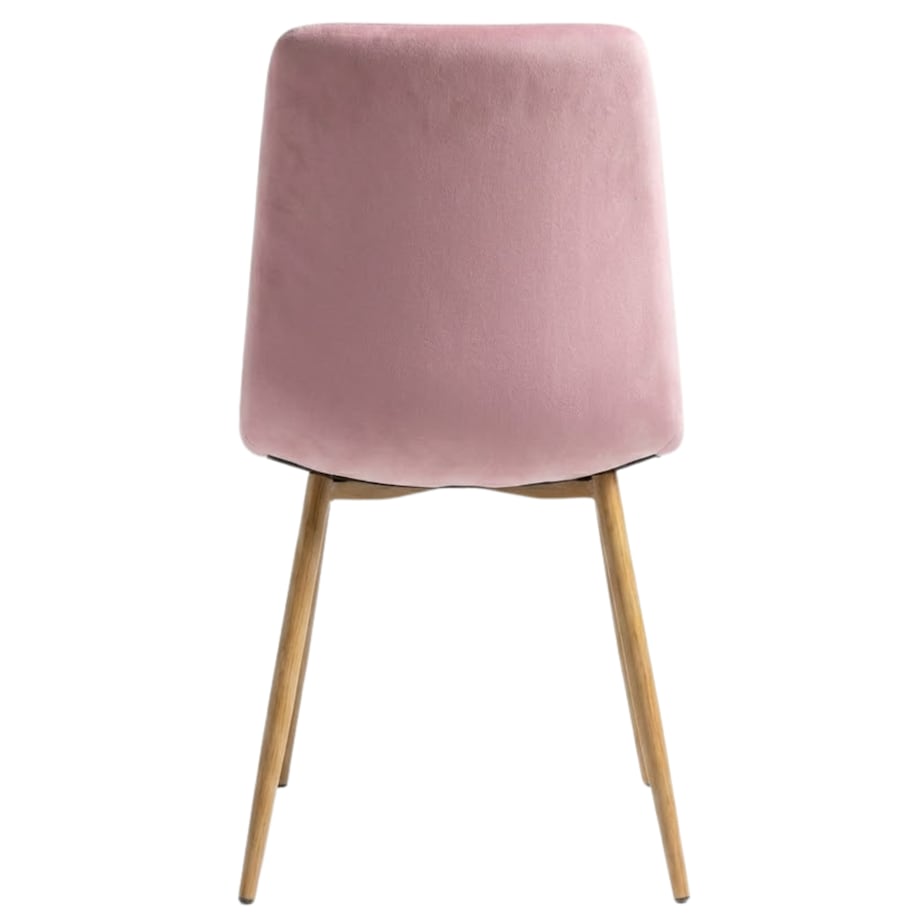 Krzesło tapicerowane do salonu welurowe pikowane różowe