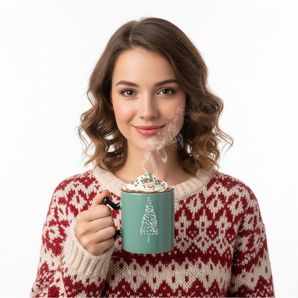 Kubek Z Uchem Świąteczny 380 Ml Porcelanowy Zimowy Świąteczny