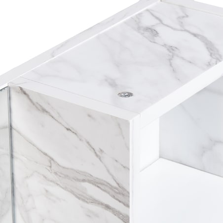 Szafka łazienkowa wisząca z lustrem JOINVILLE 60 cm 54 cm Biały marmur