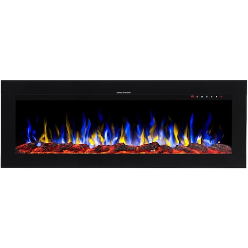 Kominek elektryczny AFLAMO Diamond 153 - do zabudowy - 152x45x17 cm - kominek LED z funkcją grzania 750/1500 W