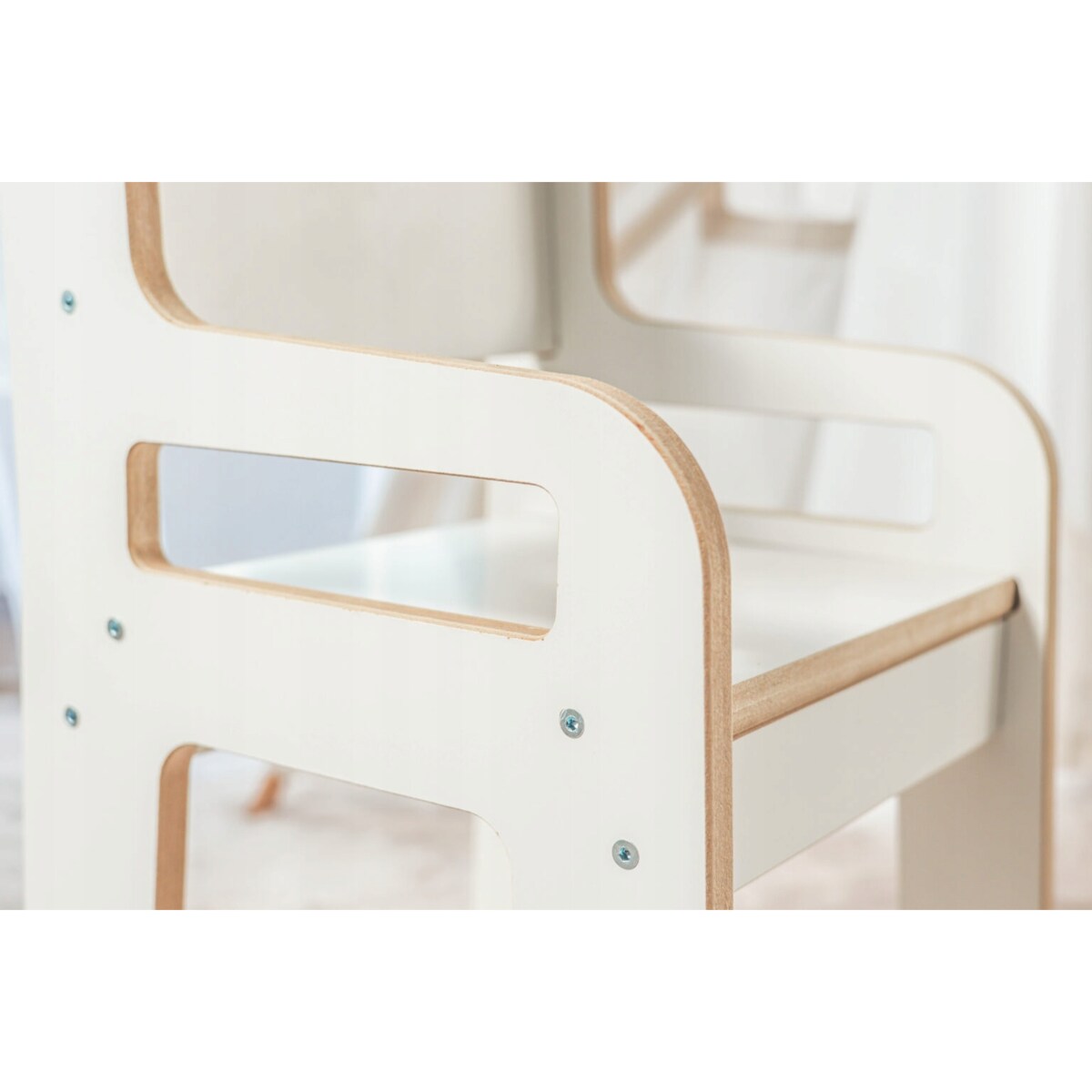 Krzesełko krzesło dla dzieci DREWNIANE dziecięce Białe CERTYFIKOWANE