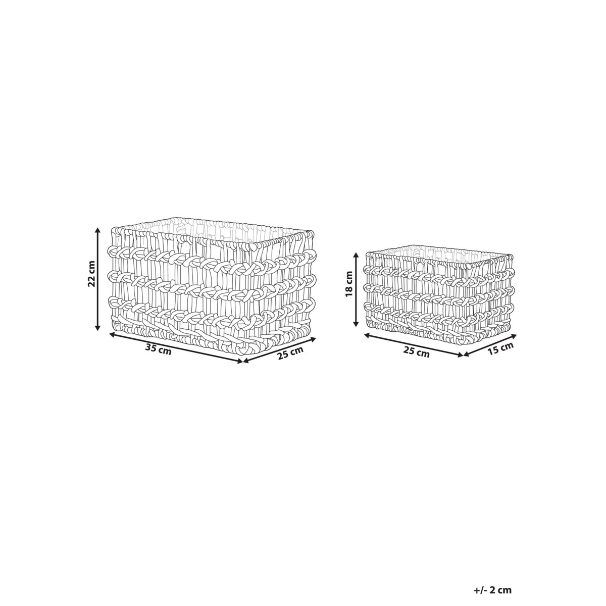 Zestaw 2 koszy z hiacyntu wodnego jasny DIAN