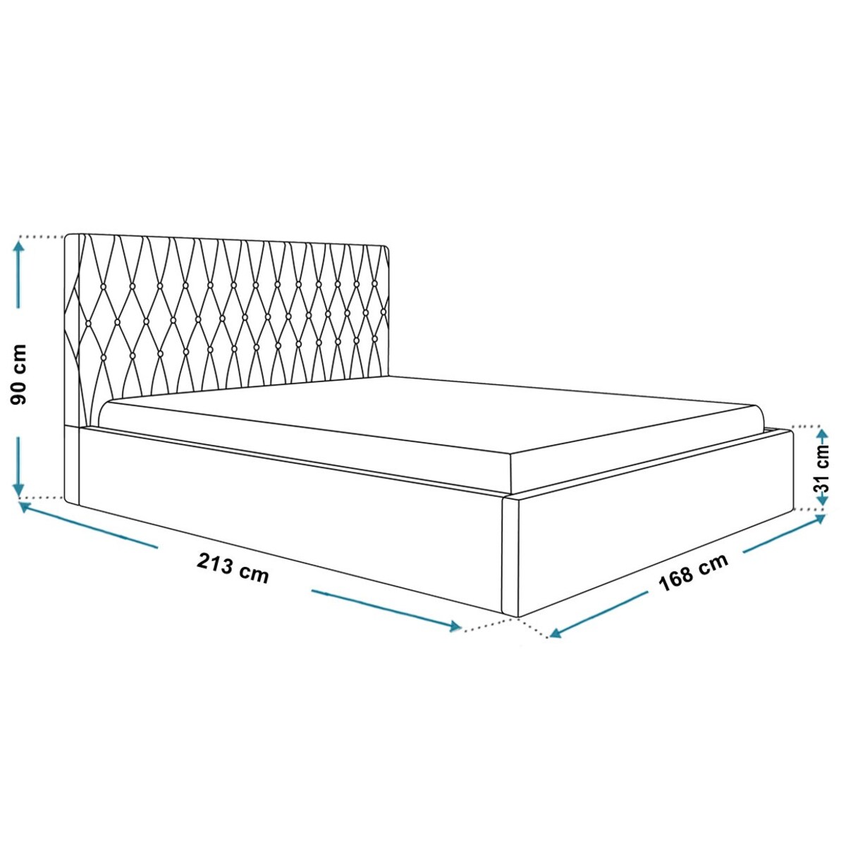 Łóżko do sypialni 160x200 OLDO 3 tapicerowane, z pojemnikiem - beżowe