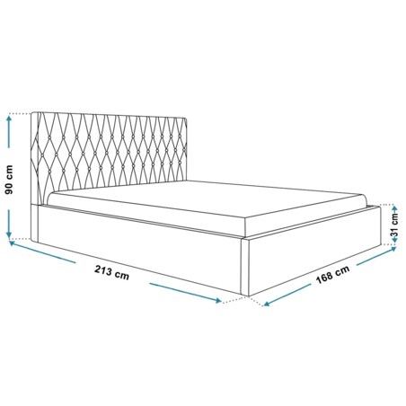 Łóżko do sypialni 160x200 OLDO 3 tapicerowane, z pojemnikiem - beżowe