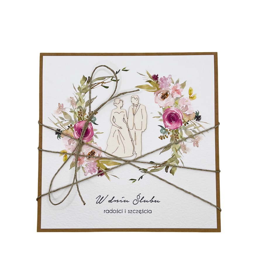 Rustykalna kartka ślubna, życzenia na ślub, idealny dodatek do prezentu ślubnego na pieniądze + najpiękniejsze życzenia ślubne