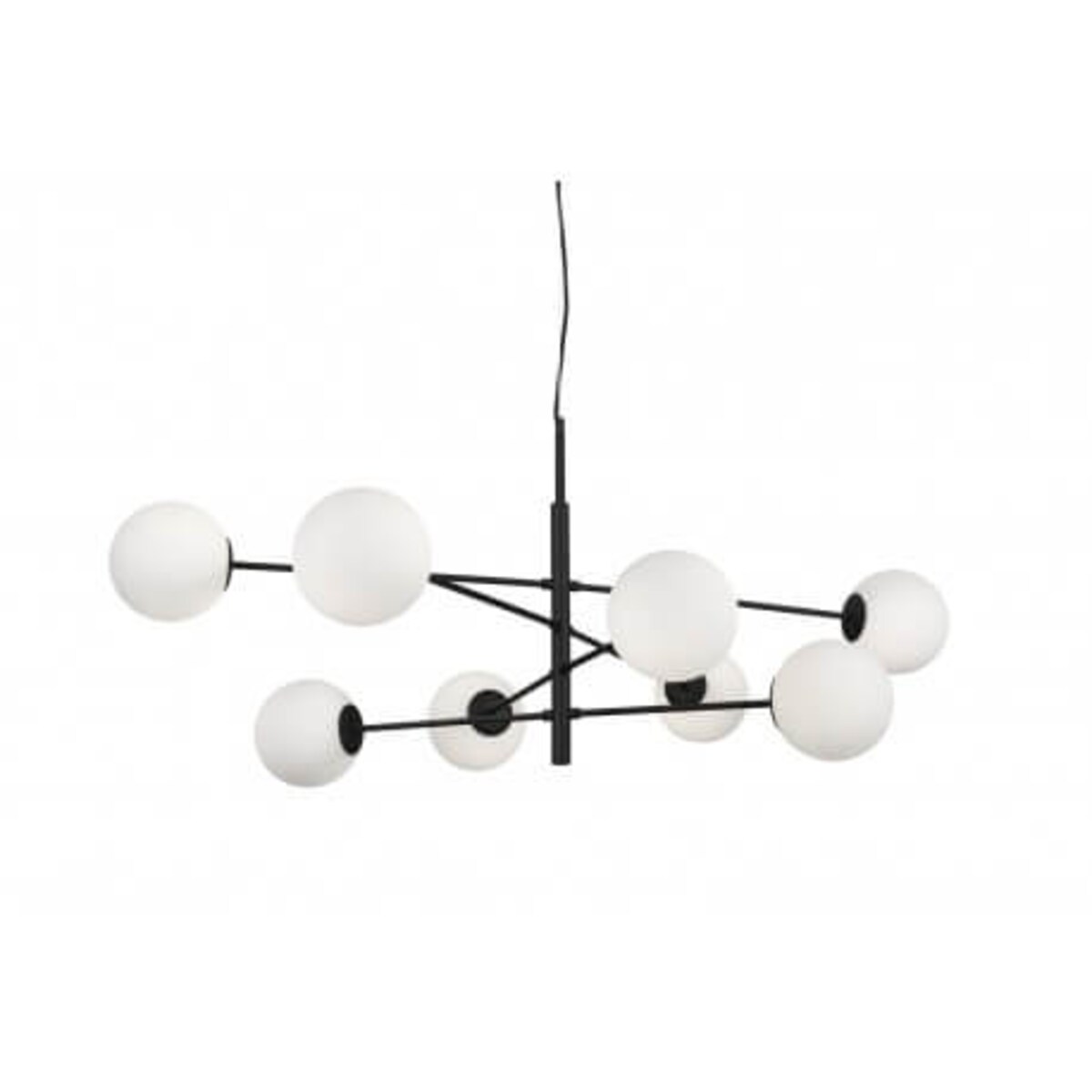 Wisząca lampa loftowa Oviedo do holu molekuły czarna biała