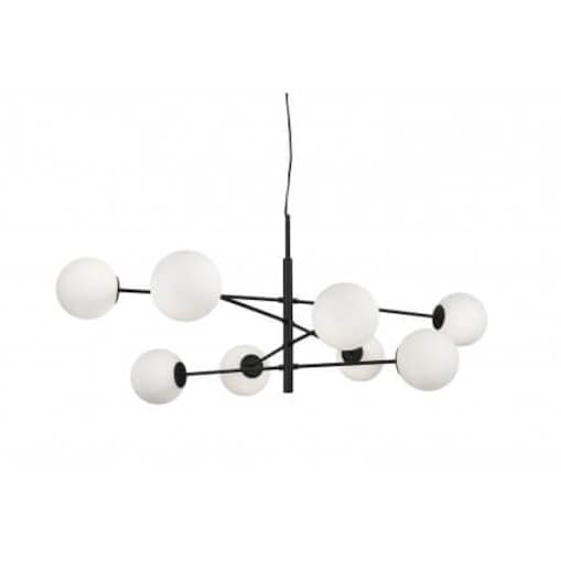 Wisząca lampa loftowa Oviedo do holu molekuły czarna biała