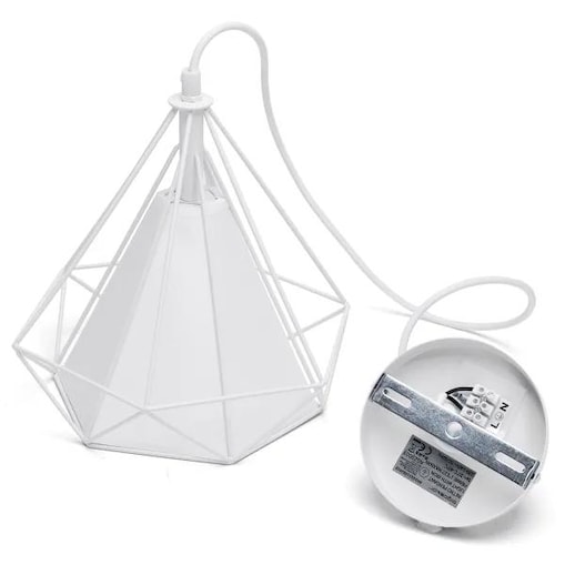 żyrandol z żelazną klatką loft biały e27