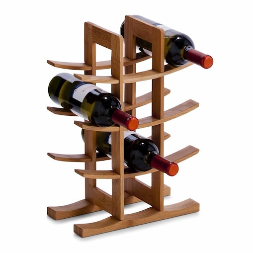 Bambusowy stojak na wino - 12 butelek, ZELLER, kolor brązowy