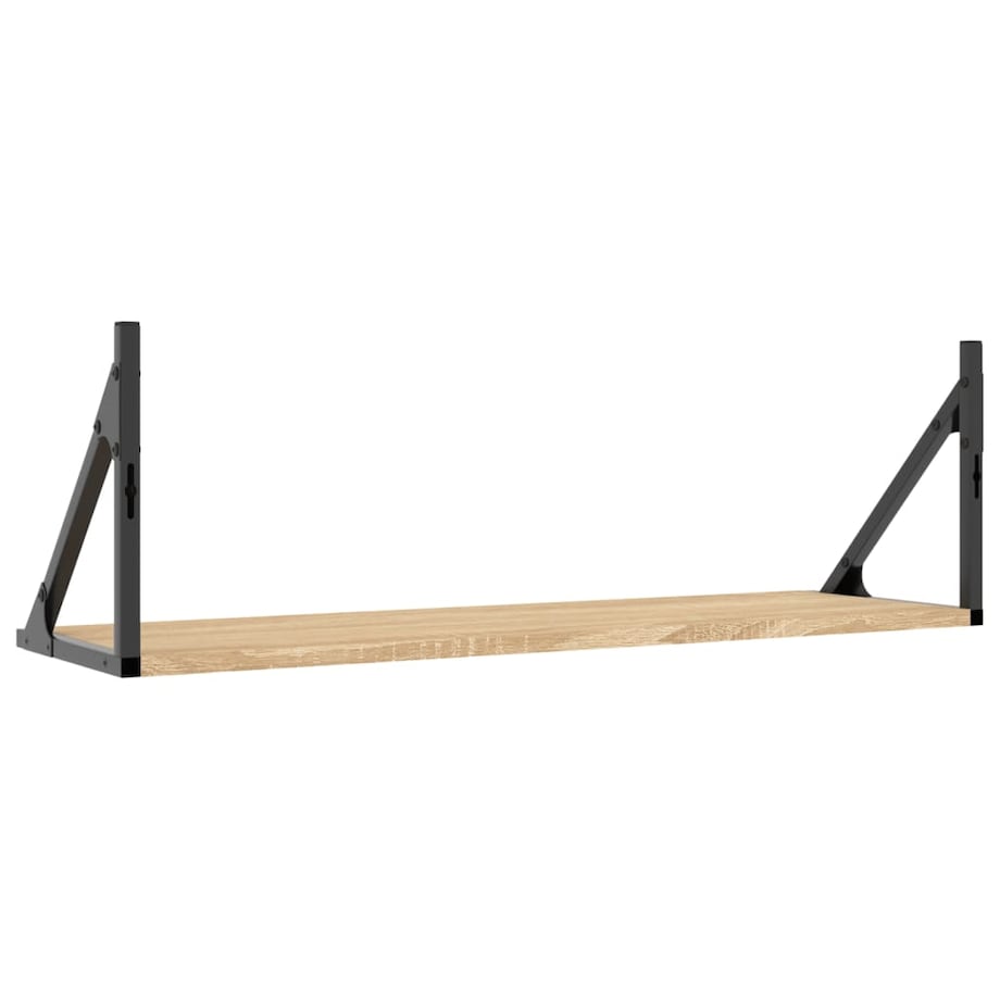 vidaXL Półki ścienne 2 szt. Dąb Sonoma 80x25x25,5 cm Drewno klejone