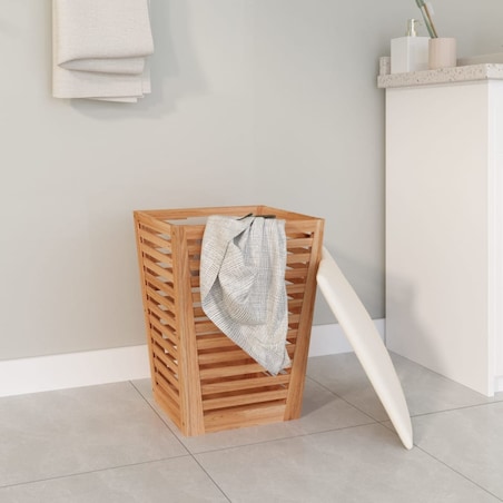 vidaXL Stołek do łazienki, 40,5x40,5x56 cm, lite drewno orzechowe